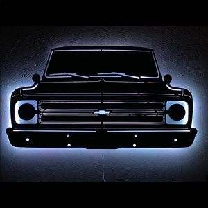 67-68 c10 light up Metal sign